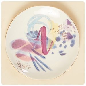 New Altar'd State A Monogram Watercolor Ring Dish